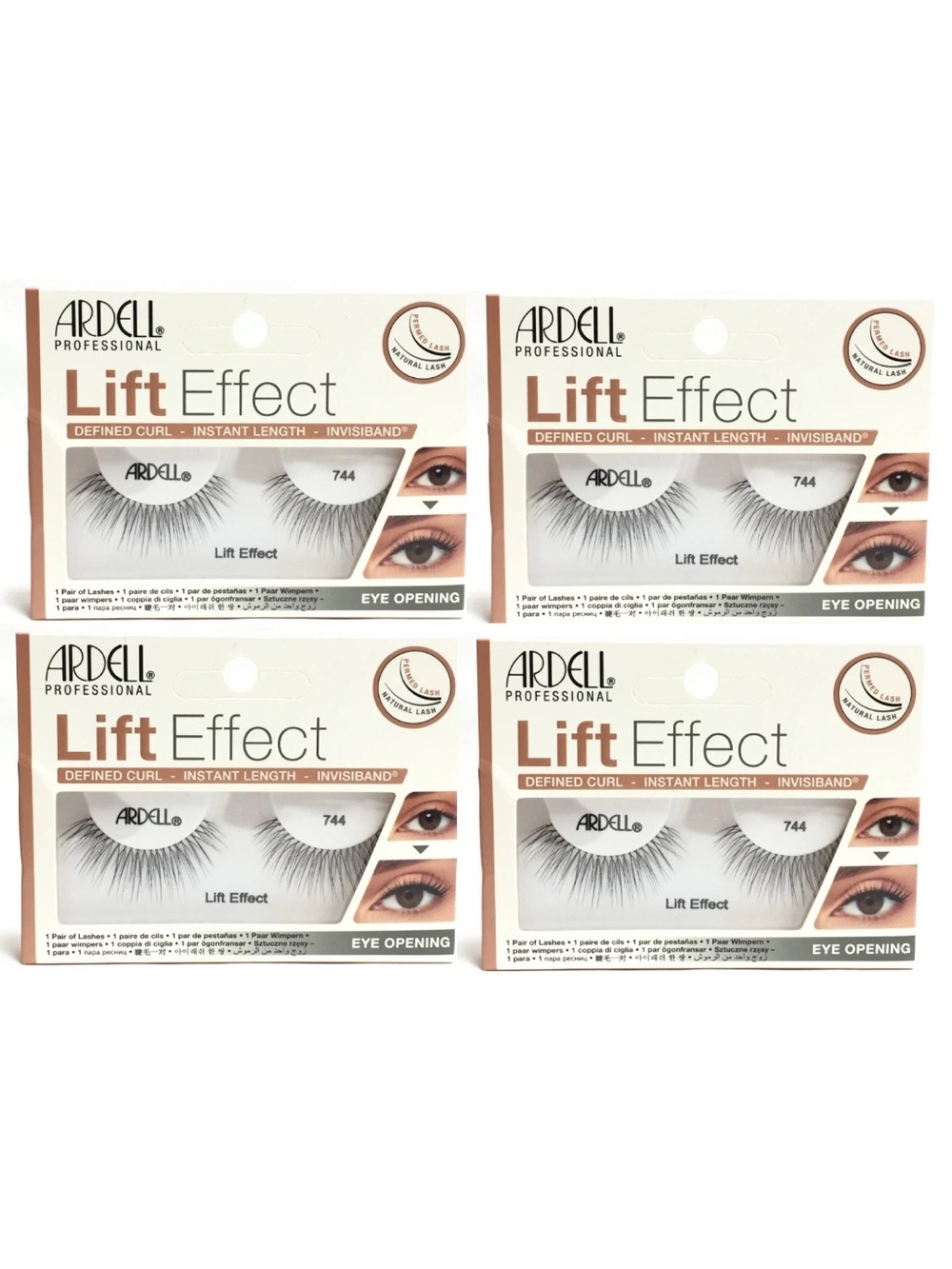 Ardell Lift Effect 744 False Lashes - Black 
Lot of 4 new